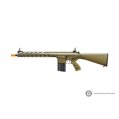 Golden Eagle Airsoft SR-25K w/ URX4 M-LOK Handguard & Full Stock - Tan