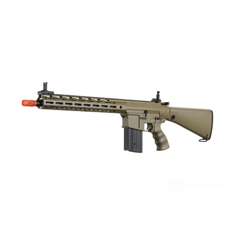Golden Eagle Airsoft SR-25K w/ URX4 M-LOK Handguard & Full Stock - Tan