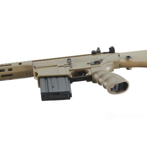 Golden Eagle Airsoft SR-25K w/ URX4 M-LOK Handguard & Full Stock - Tan