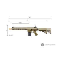 Golden Eagle Airsoft SR-25K w/ URX4 M-LOK Handguard & Crane Stock - Tan