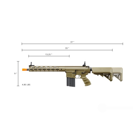 Golden Eagle Airsoft SR-25K w/ URX4 M-LOK Handguard & Crane Stock - Tan