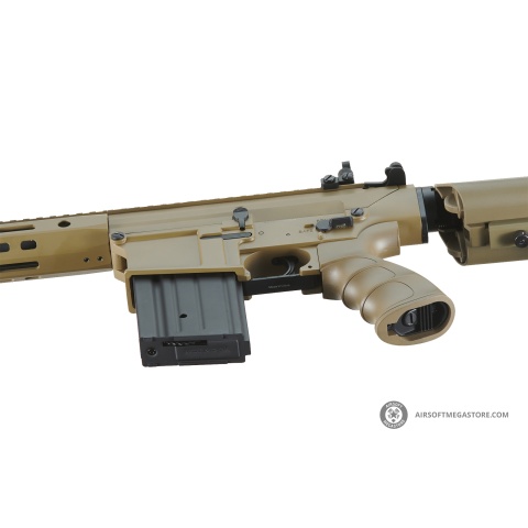 Golden Eagle Airsoft SR-25K w/ URX4 M-LOK Handguard & Crane Stock - Tan