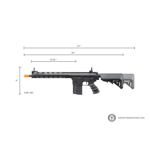Golden Eagle Airsoft SR-25K w/ URX4 M-LOK Handguard & Crane Stock - Black
