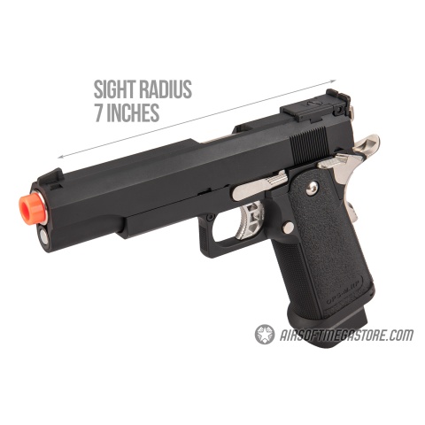 Golden Eagle 3302 OPS-MRP Hi-Capa 5.1 Gas Blowback Airsoft Pistol - BLACK