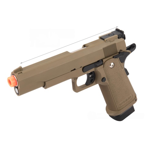 Golden Eagle 3304 OPS-MRP Hi-Capa 5.1 Gas Blowback Airsoft Pistol - DARK EARTH