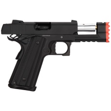 Golden Eagle IMF 3317 Hi-Capa 1911 Gas Blowback Airsoft Pistol w/ Muzzle Brake - BLACK