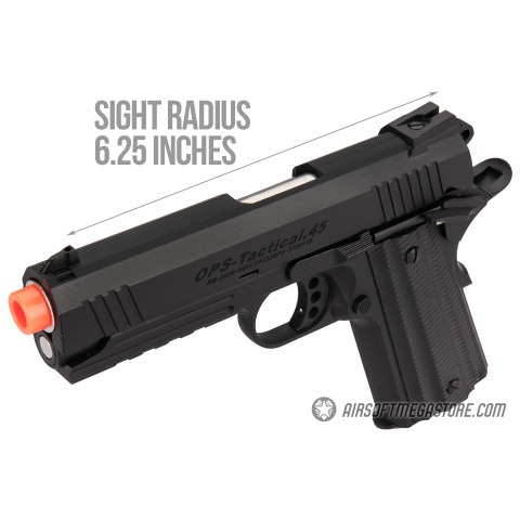 Golden Eagle MF 3332 OTS Tactical .45 Gas Blowback Airsoft Pistol - BLACK