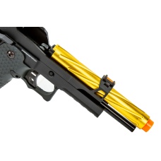 Golden Eagle 3337 OTS .45 Hi-Capa Gas Blowback Pistol w/ Open Slide (Color: Black / Gold Barrel)