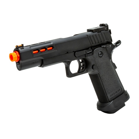 Golden Eagle 3342 OTS .45 Hi-Capa Gas Blowback Pistol w/ Ported Slide (Color: Black / Red Barrel)