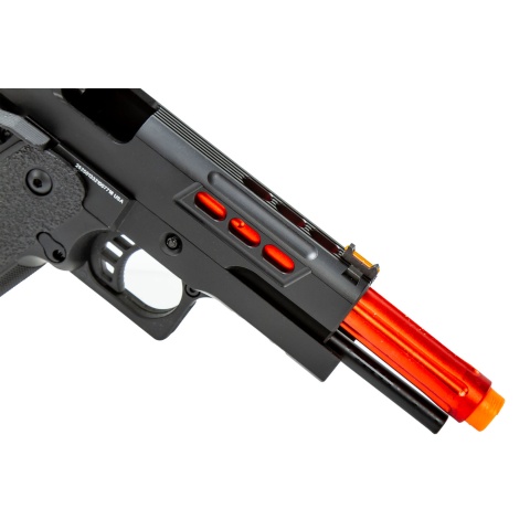 Golden Eagle 3342 OTS .45 Hi-Capa Gas Blowback Pistol w/ Ported Slide (Color: Black / Red Barrel)