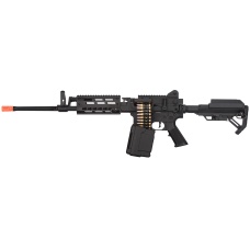 Golden Eagle MCR Light Machine Gun LMG Airsoft AEG Rifle [Long Barrel] - BLACK