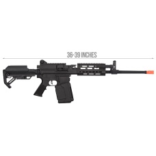 Golden Eagle MCR Light Machine Gun LMG Airsoft AEG Rifle [Long Barrel] - BLACK
