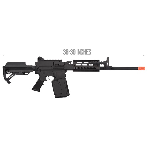 Golden Eagle MCR Light Machine Gun LMG Airsoft AEG Rifle [Long Barrel] - BLACK