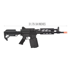 Golden Eagle MCR Light Machine Gun LMG Airsoft AEG Rifle [Short Barrel] - BLACK