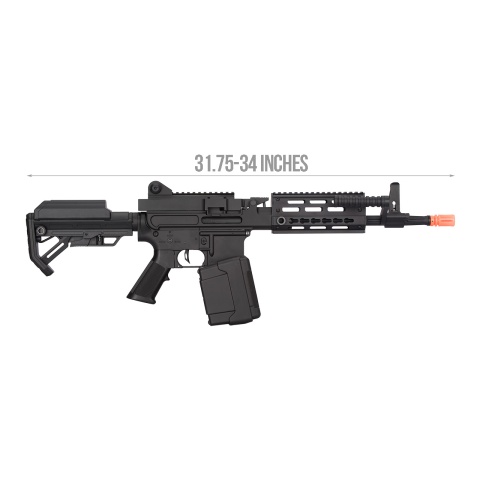 Golden Eagle MCR Light Machine Gun LMG Airsoft AEG Rifle [Short Barrel] - BLACK