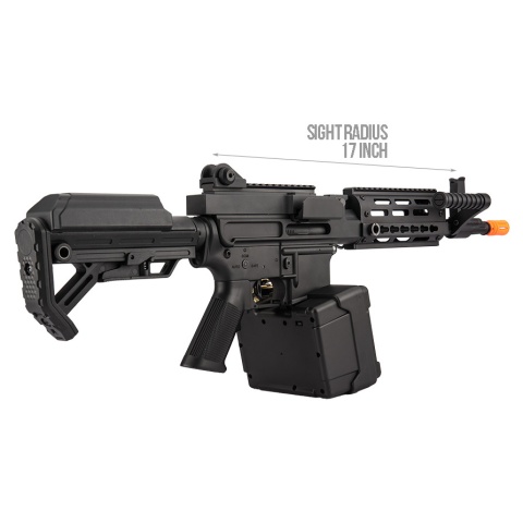 Golden Eagle MCR Light Machine Gun LMG Airsoft AEG Rifle [Short Barrel] - BLACK