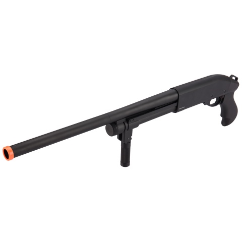 Golden Eagle M870 3/6-Shot Pump Action Gas Airsoft Shotgun w/ Forend Grip - BLACK