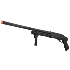 Golden Eagle M870 3/6-Shot Pump Action Gas Airsoft Shotgun w/ Forend Grip - BLACK