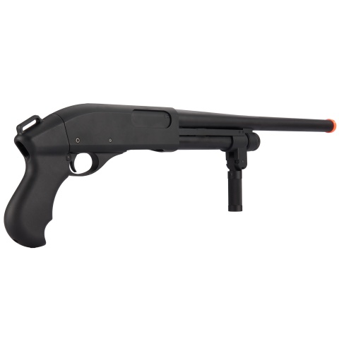 Golden Eagle M870 3/6-Shot Pump Action Gas Airsoft Shotgun w/ Forend Grip - BLACK