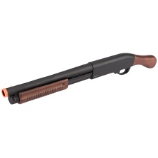 Golden Eagle M870 3/6-Shot Pump Action Gas Airsoft Shotgun [Sawed-Off] - WOOD