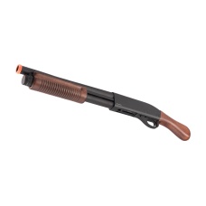Golden Eagle M870 3/6-Shot Pump Action Gas Airsoft Shotgun [Sawed-Off] - WOOD