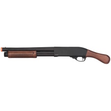 Golden Eagle M870 3/6-Shot Pump Action Gas Airsoft Shotgun [Sawed-Off] - WOOD