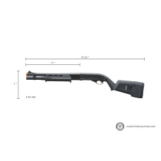 Golden Eagle Airsoft M870 MP M-LOK Style 3/6-Shot Pump Action Gas Shotgun - Black