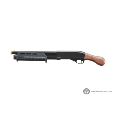 Golden Eagle Tactical M870 3/6-Shot Pump Action Gas Airsoft Shotgun [Sawed-Off] - WOOD