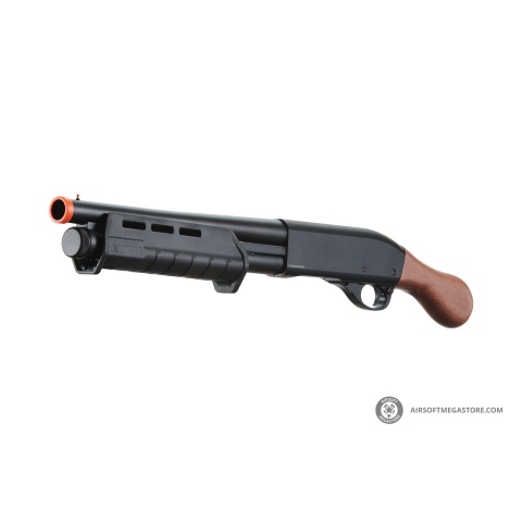 Golden Eagle Tactical M870 3/6-Shot Pump Action Gas Airsoft Shotgun [Sawed-Off] - WOOD