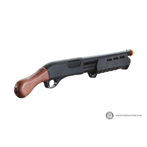 Golden Eagle Tactical M870 3/6-Shot Pump Action Gas Airsoft Shotgun [Sawed-Off] - WOOD