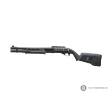 Golden Eagle Airsoft M870 MP M-LOK Style 3/6-Shot Pump Action Gas Shotgun - Black with Shell Holder