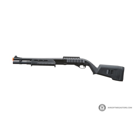 Golden Eagle Airsoft M870 MP M-LOK Style 3/6-Shot Pump Action Gas Shotgun - Black with Shell Holder
