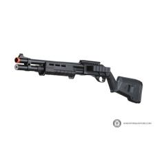 Golden Eagle Airsoft M870 MP M-LOK Style 3/6-Shot Pump Action Gas Shotgun - Black with Shell Holder