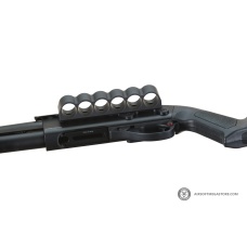 Golden Eagle Airsoft M870 MP M-LOK Style 3/6-Shot Pump Action Gas Shotgun - Black with Shell Holder