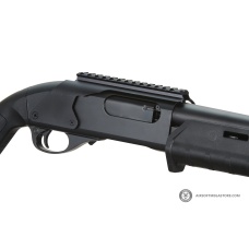Golden Eagle Airsoft M870 MP M-LOK Style 3/6-Shot Pump Action Gas Shotgun - Black with Shell Holder
