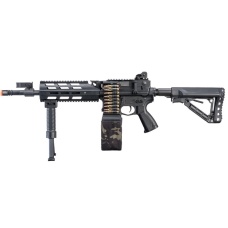G&G CM16 Light Machine Gun Airsoft LMG AEG (Color: Black Stealth)