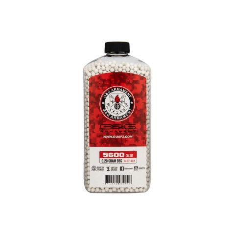 G&G 0.20g Precision 6mm Airsoft BBs [5600rd Bottle] - WHITE
