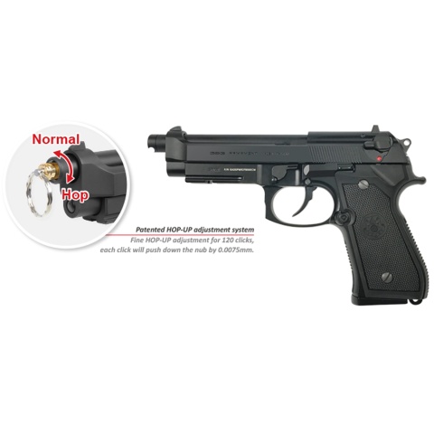 G&G Full Metal M92F Gas Blowback Airsoft M9 Pistol (Color: Black)