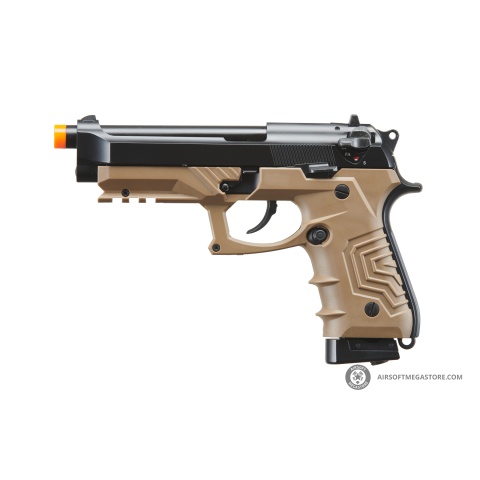 HFC Metal M92 Full-Automatic Co2 Gas Blowback Airsoft Pistol (Color: Black & Dark Earth)