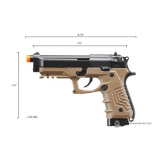 HFC Metal M92 Full-Automatic Co2 Gas Blowback Airsoft Pistol (Color: Black & Dark Earth)