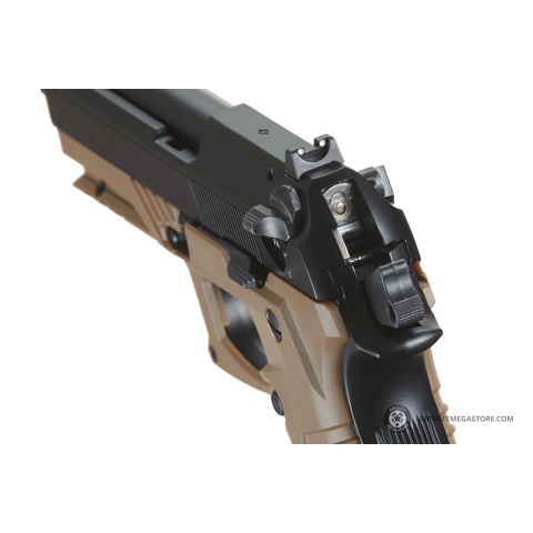 HFC Metal M92 Full-Automatic Co2 Gas Blowback Airsoft Pistol (Color: Black & Dark Earth)