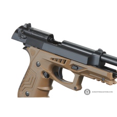 HFC Metal M92 Full-Automatic Co2 Gas Blowback Airsoft Pistol (Color: Black & Dark Earth)