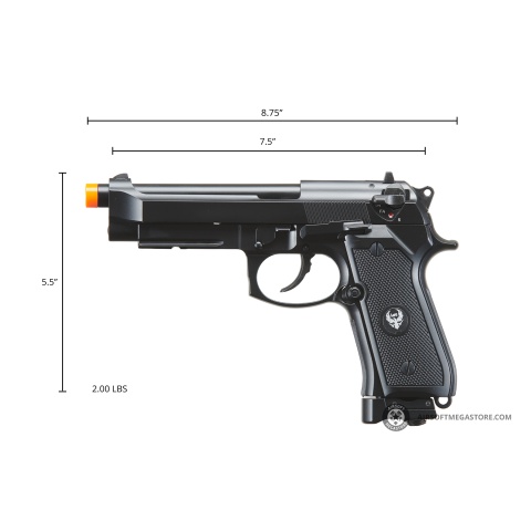 HFC Metal Full-Automatic M9 Co2 Gas Blowback Airsoft Pistol (Color: Black)