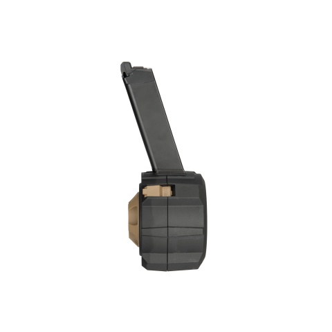 HFC 145 Round Drum Magazine for G-Series Gas Blowback Pistols (Color: Black / Brown)