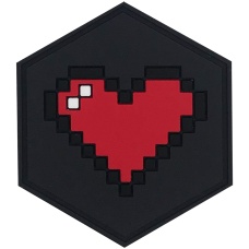 Hexagon PVC Patch 8 Bit Heart