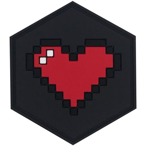 Hexagon PVC Patch 8 Bit Heart