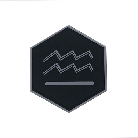 Hexagon PVC Patch Zodiac Sign Aquarius Symbol