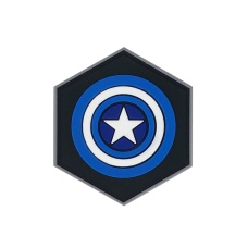 Hexagon PVC Patch Blue Captain America Shield