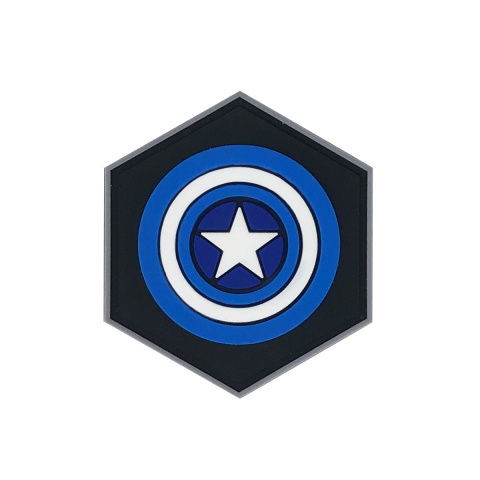 Hexagon PVC Patch Blue Captain America Shield