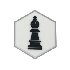Hex PVC Patch Black Bishop Chess Piece